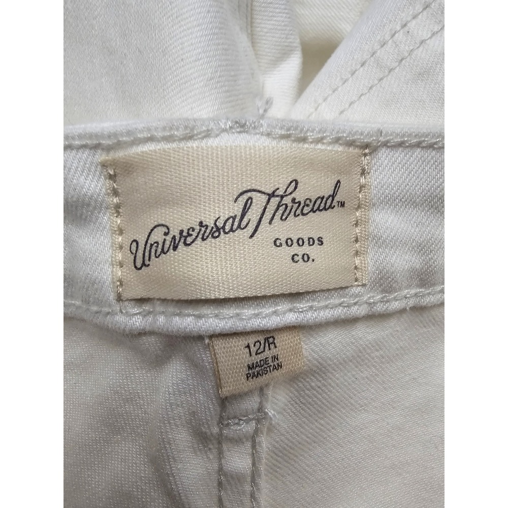 Universal Thread High Rise Kick Flare Jeans White Frayed Hem 12/R 014 05 4728 - Picture 5 of 9